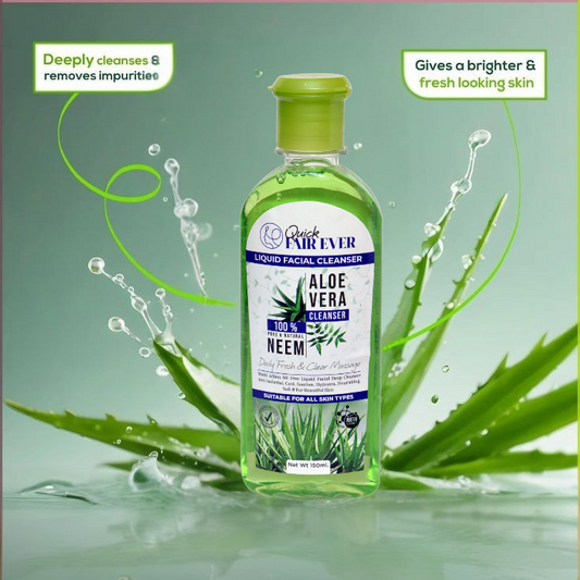Aloe Vera & Quick Fair Ever Aloe Vera + Neem Face Wash – Best Acne Control, Hydrating & Brightening Cleanser for Normal to Dry Skin