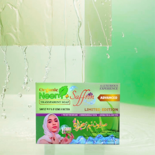  Neem and Saffron Organic Soap Bar – Natural Organic Soap for Acne and Glowing Skin


